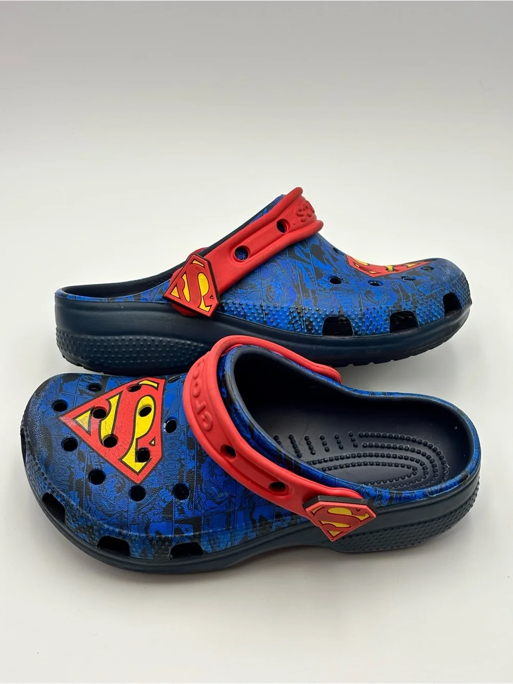 CROCS Kids Blue and Red Superman Clog Sandals J 1